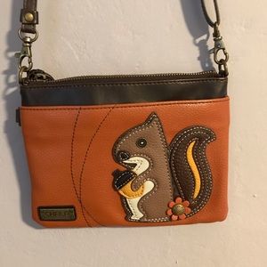 CHALA squirrel appliqué crossbody purse